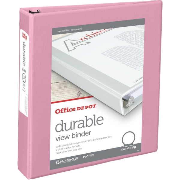 Office Depot Brand EverBind D-Ring View Binder 1 Rings Red Office Depot Brand EverBind D-Ring View Binder 1 Rings Red